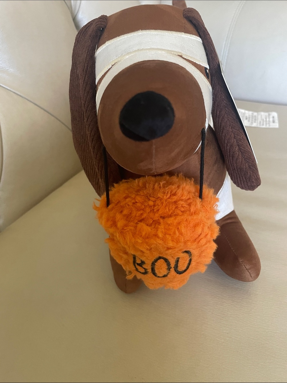 Plush Halloween mummy Dachshund Dog decorative pillow - Picture 2 of 8